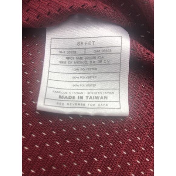 Vintage 90s Nike Men's Pullover Shirt Large Dri-fit Mesh V-Neck Red Maroon 56323 - Picture 10 of 14